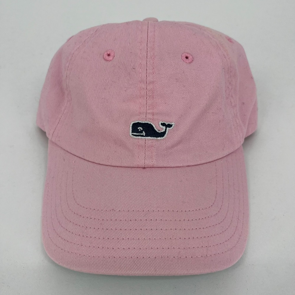 Vineyard Vines Pink Whale Logo Gingham Brim Adjustable Baseball Cap Hat